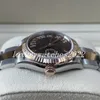 Moda V5 Versión Lady Watch Marrón oscuro Roman Dial 31 mm Rose Gold Acero inoxidable Automático Mechanica Sapphire Perpetual Women Relojes de pulsera