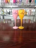 Acrilico intrecciabile bicchiere di vino champagne veuve arancione rosa champagne flauti decorazioni per matrimoni per tutta la festa4835037