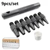 Professional Hand Tool Sets 9pcs Hole Punch Screw Removable Book Drill Auto With 7 Size Tip 2-5mm Automatic Belts Leather Belt