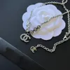 Дизайнерское колье-ожерелье, инкрустация бриллиантовым кристаллом 925, посеребренная, 18-каратная позолота, нержавеющая сталь, C-буква, подвеска, ожерелья для женщин, свадебные украшения, высокое качество