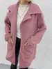 Frauen neuer Winterjacke Mantel Casual Fashion Einfacher Pendlerstil Langarm Tasche Design Feste Farbe warme dicke Oberseite