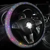 Steering Wheel Covers Bling Rhinestones Cover With Crystal Diamond Sparkling Car SUV Breathable Anti-Slip Protector