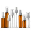 Tragbare, leere Lotion, nachfüllbar, braune Flasche, Kunststoff, weiße Presspumpe, klares Glas, Probensprühfläschchen, kosmetische Essenz-Emulsionsflasche, 20 ml, 30 ml, 40 ml, 50 ml