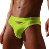 Slips ORLVS Slips pour hommes Sexy Hip-levage culotte déchirée Modal confortable respirant avant arrière conception creuse sous-vêtements de jeunesse