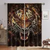 Curtain Tiger Series Ink Science Fiction Modern Cloth 2 Sheet Narrow And Wide Size Suitable For Living Room Bedroom