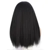 Lace Front Wigs Synthetic V Part Wig Fluffy Elastic Laces Hair For Woman Natural Black Kinky Straight Fake Hair