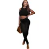 Women's Two Piece Pants Women Set Sleeveless Gym Top Crops Gauze Leggings Skinny Sporty Sexy Tracksuit 2022 Spring Summer Outfit Matching