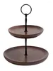 Bakeware Tools Black Walnut Solid Wood Fruit Plate Household Double Layer Cake Stand Dessert Table Commercial Display Candy