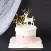 Christmas Decorations Crystal Deer Ornaments Cake Decoration Merry Decor Imitation Elk