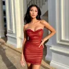 Casual Dresses FTS Sexy Wrap Breast Mini Elegant For Women Mesh Pleated Double Skirt High Waist Slim Fit Hip Party Dress Clothing