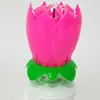 Musik Lotus Candles Party 8 Candles Prank Water Lily Candle Flowing Birthday Cake Plat-Bottomed Rotary Electronic Wax Light FP2824