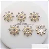 Konst och hantverk Nya 10st 2m Round Alloy Diy Jewelry Accsori Rhinton Pearl Wedding Pedtal Embellishments Caps Decoration Drop Deliver Otud3