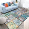 Tapis Mode Vintage Bleu Européen Mosaïque Tapis Tapis Et Pour La Maison Salon Doux Table Basse Tapis Antidérapant Sol