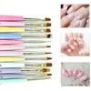 Nail Art Kits 12pcs Painting Brush Set Gradient Line Crystal Acrylic Drawing Pen Tool For Extending UV Gel Manicure Tools