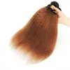 1B 30 Ombre Menselijk Haar Braziliaanse Kinky Straight Indian Virgin Haar Inslagen Yirubeauty Twee Tonen Kleur 8-34inch