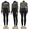 Print Jacket and Bottoms Two Piece Pants Outfits Women Casual Zipper Sweatshirt and Pant Set Free Ship