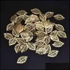 Arts And Crafts Ywxinxi 50Pcs Fashion Simple Leaf Filigree Metal Handicraft Jewelry Diy Handmade Jewelry Pendant Costume Decoration Otsu3