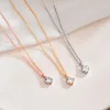 Pendant Necklaces 925 Sterling Sier Shiny Simple Zircon Clavicle O Chain Cz Choker Necklace For Women Gift Fine Jewelry Nk094 Drop D Smtre