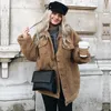 Damen Pelz IYAEGE Casual Faux Jacke Mantel Frauen 2022 Mode Taste Up Tasche Teddy Winter Warme Weibliche Flauschigen Oberbekleidung Mantel