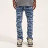 Jeans pour hommes Denim Jean Retro Hole Ripped Distressed Straight Washed Harajuku Hip Hop Loose Pants