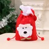 Décorations de noël 1 pièces sacs à cordon 3D emballage cadeau de noël Goodie pochette sac bas pour