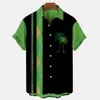 Men's Casual Shirts Loose Coconut Splicing Pattern Print For Men 2022 Streetwear Trend All-Matched Hawaiian Party Button Up Blouses