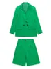 Dwuczęściowe spodnie dla kobiet Tangada 2022 Autumn Kobiety Eleganckie solidne biuro Blazer Shorts