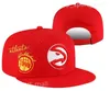 Baskethattar Sun Stretch Justerbar Cap Snapback Sport monterad Trae Young DeAndre Hunter John Collins Sticked Fitted Team Color Black Red Men