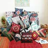 Cuscino rosso bohémien fodera geometrica 60x60 decorazione decorativa per la casa salone divano geometria cuscini federa etnica