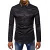 Chemises décontractées pour hommes COLDKER Hommes Slim Fit Solide Modèle Turn-Down Col Blouse pour Homme Plus Taille Streetwear