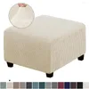 Stol täcker elastisk fyrkantig fotstolskåpfleece ottoman slipcover möbler protektorpall avtagbar soffa fotstöd