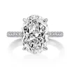 Vintage ovale Cut 4CT Lab Big Diamond Promest Ring 100% réel 925 STERLING SIGHT ENGACTION BAGLE DE MEALL