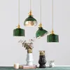 Hanglampen retro glazen lamp luxe vintage stijl huisverlichting beboeting groene schaduw slaapkamer keuken suspensie hanglamp decoratie