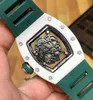 Orologio meccanico automatico Rm055 per il tempo libero, tutto in ceramica, nastro verde, tendenza da uomo