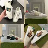 Designer White sneakers Women Real Leather Shoes Men's Ace embroidered sneaker embroidery Classic Shoe python Embroidered bees tiger 36-48 NO9