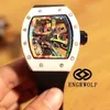 Engrwolf Watch R RM68-01シリーズ2824自動機械的白い陶器テープメンズ