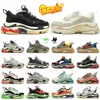 Sıradan Triple S Ayakkabı Bej Yeşil Sarı Gri Kırmızı Mavi Sier Siyah Beyaz Mor Gold Mens Trainers Stilist Sneaker Shoe Triples