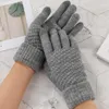 10pcs Autumn Winter Ladies 'Felue e luvas de lã homem homem externo lã de lã de lã Mulher Fashion Five Fingers Glove S Rice Touch Tela Micola Luvas