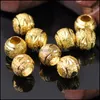 Inne patrz zdjęcie złota okrągła okrągła 8 mm 10 mm pusta matowa pazur rzeźbiona metalowa mosiężna luźne koraliki dystansowe partie do biżuterii robienia majsterkowiczów cra dhe2l