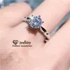 여성을위한 웨딩 반지 은색 1 캐럿 디아 마운트 CZ 석재 패션 6 갈레 제안 된 약혼 반지 Fine Jewelry 1575