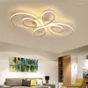 Kroonluchters witte/bruine led lamp Modern plafond kroonluchter voor woonkamer slaapkamer studeer kamer huis deco externe diming armatuur