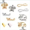 Encantos antigos lascas douradas infinito amor encantos de elef￣o de elefante conector de cora￧￣o, fazendo colares de pulseira de metal ornamentos j￳ias-z dhgwy