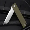 R1023 Flipper Folding Knife D2 Satin Tanto Point Blade G10 Handle Ball Bearing Fast Open EDC Folder Knives Outdoor Tools