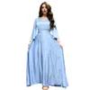 Vestidos elegantes marroquinos kaftan vestidos de noite formais renda azul apliques uma linha árabe muçulmano sábio vestidos de ocasião especial até o chão