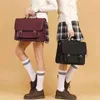 Women British Leather Handbag Business Briefcase Men 13.3" Laptop Bag Schoolbag Male Shoulder Textbooks P2203020