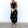 Abiti casual Maxi per donne Skull Stampato Sleeveless Causal Summer Beach Dress Sojinm Sling Long Streetwear