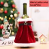 Capa criativa de garrafa de vinho de Natal Golden Velvet Dress Saco de garrafas de vinhos Sleeve Natal Ano Novo Tabela Decoração