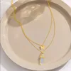Neuer Stil Originalit￤t Anh￤nger Halsketten Kristall Schmetterling Anh￤nger Doppelschicht Halskette