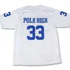 NEUE Fußballtrikots Fußballtrikots Männer Al Bundy #33 Polk High Fußballfilmtrikot Vollgenäht Blau Weiß Lila Größe S-4XL
