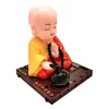 Decorações de interiores Solar Shake Head Little Monk traga boa sorte decoração de carros ornamentos automáticos brinquedos criativos